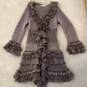 Lavender Ruffled Sweater Dress